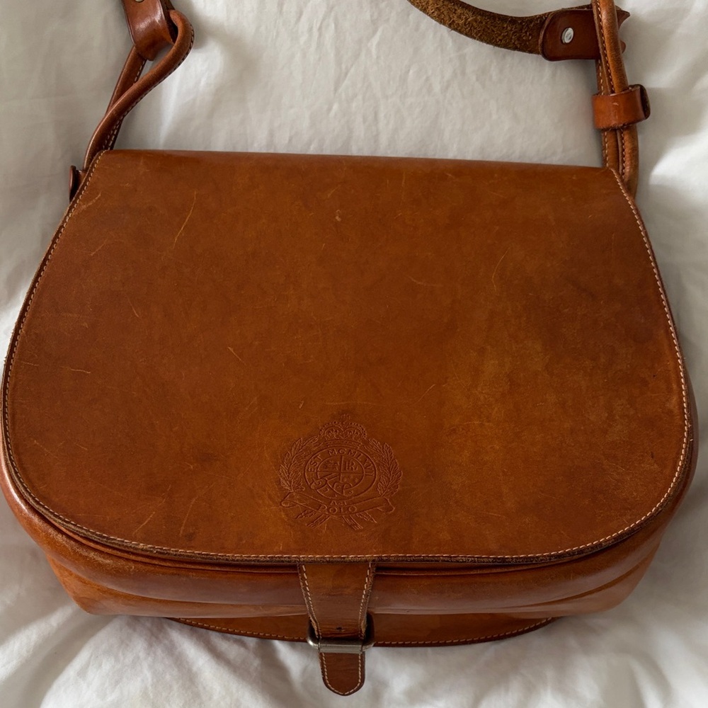 Vintage Polo RL Leather Crossbody Bag